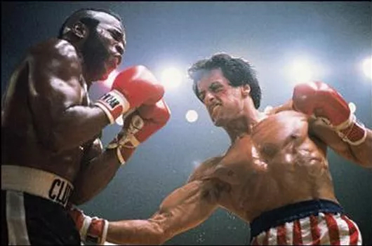 Rocky Balboa fighting Clubber Lang